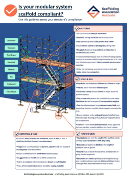 Compliance checklist for scaffold planks